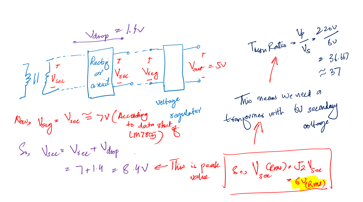 5v power supply design calculations