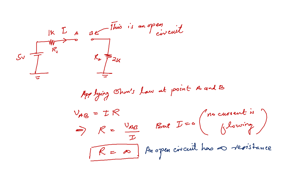 open circuit in electronics