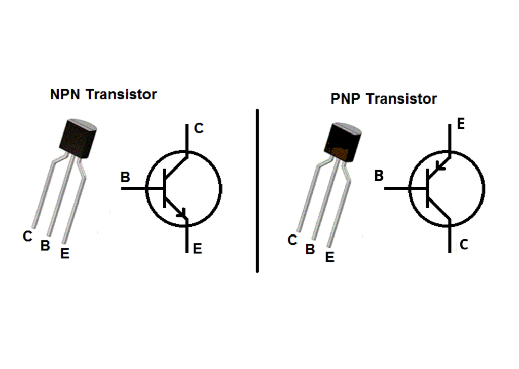 identify npn and pnp transistors