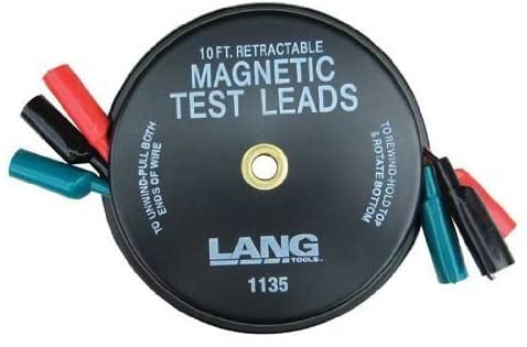 Magnetic retractable test leads