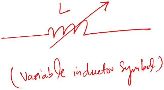 Variable inductor symbol