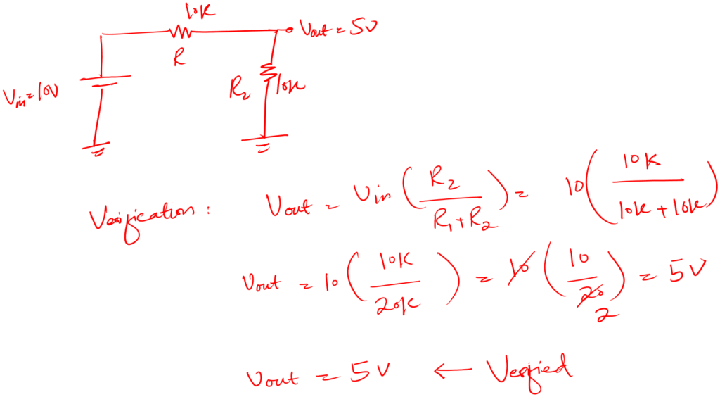 resistor voltage divider circuit example