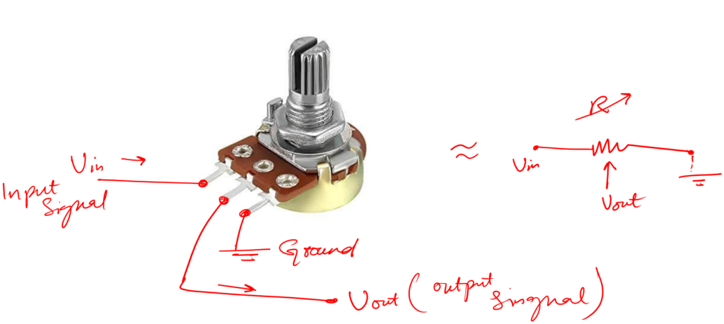 Potentiometer in circuit