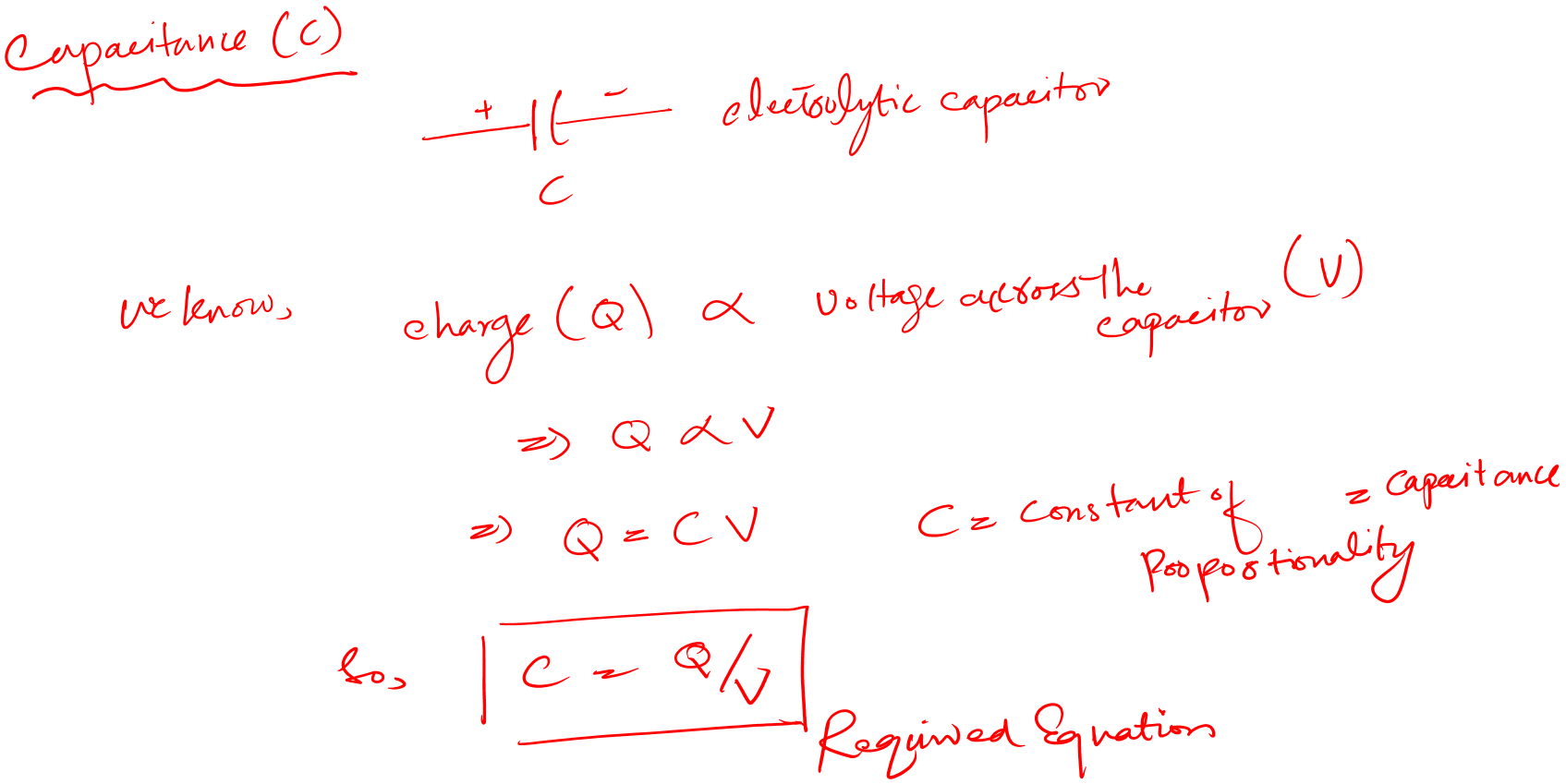 capacitor equation