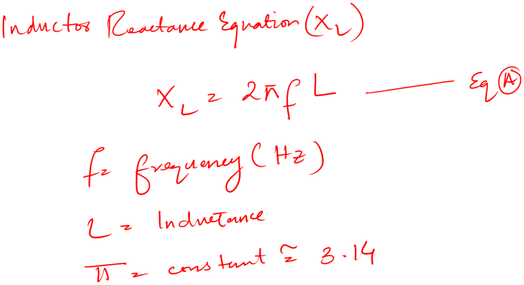 inductance reactance formula