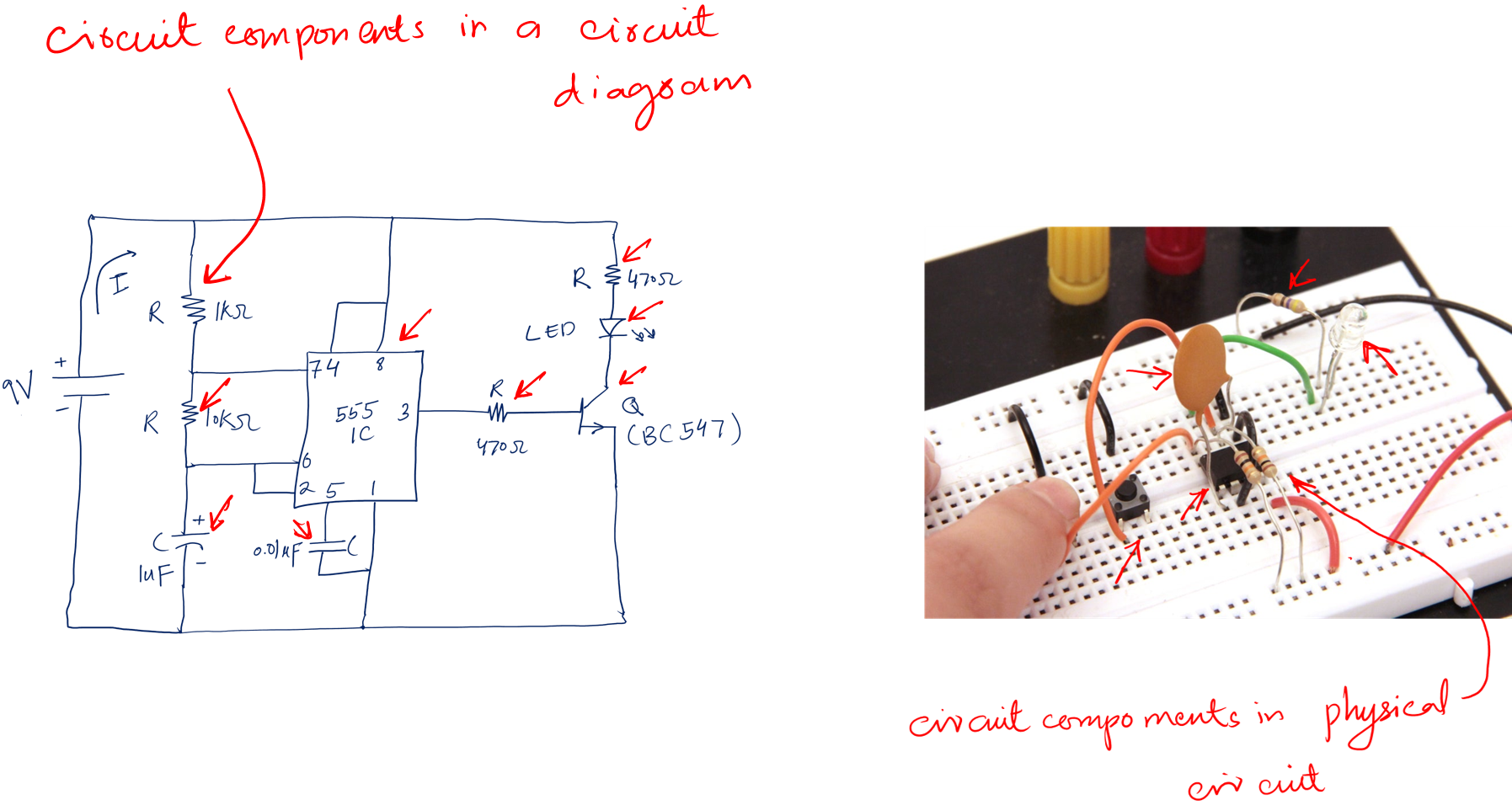 circuit elements to learn basic electronics